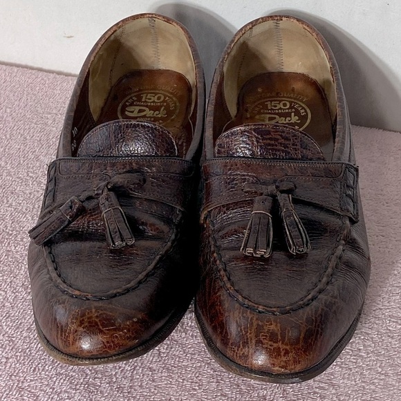 Vintage Dack Brown Antelope Leather Loafers Shoes 8.5 - Picture 13 of 13